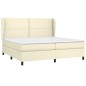 vidaXL Cama box spring con colchón cuero sintético crema 200x200 cm