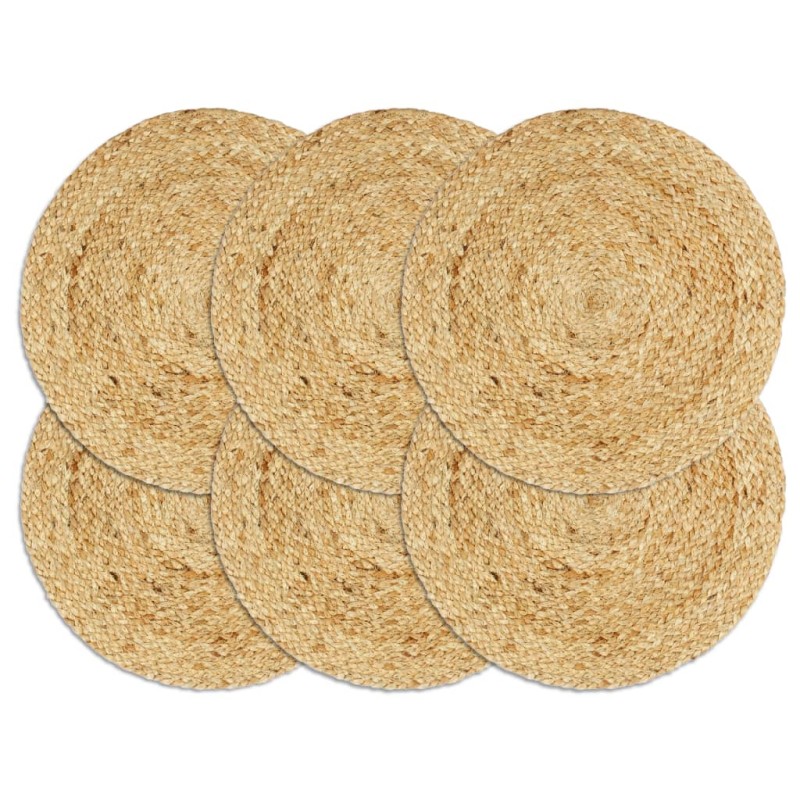 vidaXL Manteles individuales redondos 6 uds yute natural liso 38 cm vidaXL Manteles individuales redondos 6 uds yute natural liso 38 cm