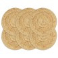 vidaXL Manteles individuales redondos 6 uds yute natural liso 38 cm vidaXL Manteles individuales redondos 6 uds yute natural liso 38 cm