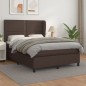 vidaXL Cama box spring con colchón cuero sintético marrón 140x190 cm vidaXL Cama box spring con colchón cuero sintético marrón 140x190 cm