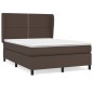 vidaXL Cama box spring con colchón cuero sintético marrón 140x190 cm vidaXL Cama box spring con colchón cuero sintético marrón 140x190 cm