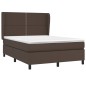 vidaXL Cama box spring con colchón cuero sintético marrón 140x190 cm vidaXL Cama box spring con colchón cuero sintético marrón 140x190 cm