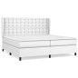vidaXL Cama box spring con colchón cuero sintético blanco 200x200 cm vidaXL Cama box spring con colchón cuero sintético blanco 200x200 cm