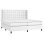 vidaXL Cama box spring con colchón cuero sintético blanco 200x200 cm vidaXL Cama box spring con colchón cuero sintético blanco 200x200 cm