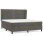vidaXL Cama box spring con colchón terciopelo gris oscuro 160x200 cm