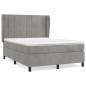vidaXL Cama box spring con colchón terciopelo gris claro 140x190 cm vidaXL Cama box spring con colchón terciopelo gris claro 140x190 cm