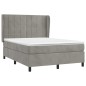 vidaXL Cama box spring con colchón terciopelo gris claro 140x190 cm vidaXL Cama box spring con colchón terciopelo gris claro 140x190 cm