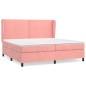 vidaXL Cama box spring con colchón terciopelo rosa 200x200 cm vidaXL Cama box spring con colchón terciopelo rosa 200x200 cm