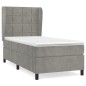 vidaXL Cama box spring con colchón terciopelo gris claro 100x200 cm vidaXL Cama box spring con colchón terciopelo gris claro 100x200 cm