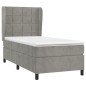 vidaXL Cama box spring con colchón terciopelo gris claro 100x200 cm vidaXL Cama box spring con colchón terciopelo gris claro 100x200 cm