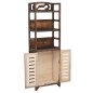 vidaXL Mueble expositor madera de paulownia marrón oscuro 46x24x140 cm