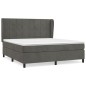 vidaXL Cama box spring con colchón terciopelo gris oscuro 180x200 cm