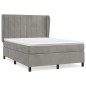 vidaXL Cama box spring con colchón terciopelo gris claro 140x200 cm vidaXL Cama box spring con colchón terciopelo gris claro 140x200 cm