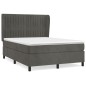vidaXL Cama box spring con colchón terciopelo gris oscuro 140x190 cm vidaXL Cama box spring con colchón terciopelo gris oscuro 140x190 cm
