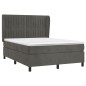 vidaXL Cama box spring con colchón terciopelo gris oscuro 140x190 cm vidaXL Cama box spring con colchón terciopelo gris oscuro 140x190 cm