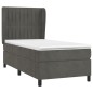 vidaXL Cama box spring con colchón terciopelo gris oscuro 80x200 cm vidaXL Cama box spring con colchón terciopelo gris oscuro 80x200 cm
