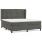 vidaXL Cama box spring con colchón terciopelo gris oscuro 160x200 cm vidaXL Cama box spring con colchón terciopelo gris oscuro 160x200 cm