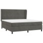 vidaXL Cama box spring con colchón terciopelo gris oscuro 160x200 cm vidaXL Cama box spring con colchón terciopelo gris oscuro 160x200 cm