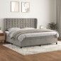 vidaXL Cama box spring con colchón terciopelo gris claro 200x200 cm vidaXL Cama box spring con colchón terciopelo gris claro 200x200 cm