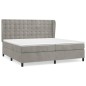 vidaXL Cama box spring con colchón terciopelo gris claro 200x200 cm vidaXL Cama box spring con colchón terciopelo gris claro 200x200 cm