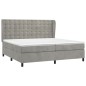 vidaXL Cama box spring con colchón terciopelo gris claro 200x200 cm vidaXL Cama box spring con colchón terciopelo gris claro 200x200 cm