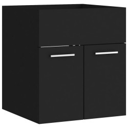 vidaXL Armario para lavabo madera contrachapada negro 41x38,5x46 cm