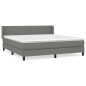 vidaXL Cama box spring con colchón tela gris oscuro 160x200 cm vidaXL Cama box spring con colchón tela gris oscuro 160x200 cm