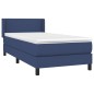vidaXL Cama box spring con colchón tela azul 90x200 cm vidaXL Cama box spring con colchón tela azul 90x200 cm