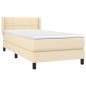vidaXL Cama box spring con colchón tela color crema 80x200 cm vidaXL Cama box spring con colchón tela color crema 80x200 cm