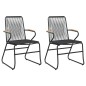 vidaXL Sillas de jardín 2 unidades ratán PVC negro 58x59x85,5 cm vidaXL Sillas de jardín 2 unidades ratán PVC negro 58x59x85,5 cm