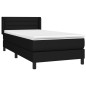 vidaXL Cama box spring con colchón tela negro 90x200 cm vidaXL Cama box spring con colchón tela negro 90x200 cm