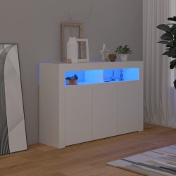 vidaXL Aparador con luces LED blanco 115,5x30x75 cm