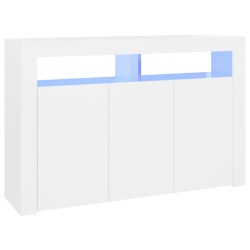 vidaXL Aparador con luces LED blanco 115,5x30x75 cm