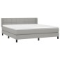vidaXL Cama box spring con colchón tela gris claro 160x200 cm vidaXL Cama box spring con colchón tela gris claro 160x200 cm