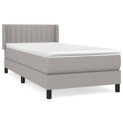 vidaXL Cama box spring con colchón tela gris claro 80x200 cm