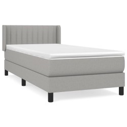 vidaXL Cama box spring con colchón tela gris claro 90x190 cm
