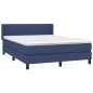 vidaXL Cama box spring con colchón tela azul 140x190 cm vidaXL Cama box spring con colchón tela azul 140x190 cm