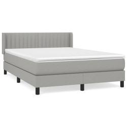 vidaXL Cama box spring con colchón tela gris claro 140x190 cm