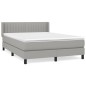 vidaXL Cama box spring con colchón tela gris claro 140x190 cm vidaXL Cama box spring con colchón tela gris claro 140x190 cm