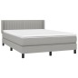 vidaXL Cama box spring con colchón tela gris claro 140x190 cm vidaXL Cama box spring con colchón tela gris claro 140x190 cm