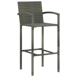 vidaXL Taburetes de cocina 2 unidades ratán sintético gris