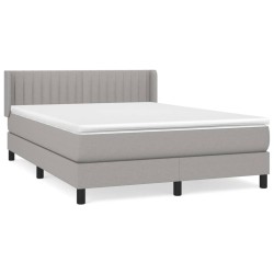 vidaXL Cama box spring con colchón tela gris claro 140x200 cm