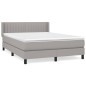vidaXL Cama box spring con colchón tela gris claro 140x200 cm