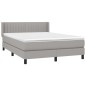 vidaXL Cama box spring con colchón tela gris claro 140x200 cm