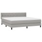 vidaXL Cama box spring con colchón tela gris claro 180x200 cm vidaXL Cama box spring con colchón tela gris claro 180x200 cm