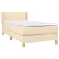 vidaXL Cama box spring con colchón tela color crema 80x200 cm vidaXL Cama box spring con colchón tela color crema 80x200 cm