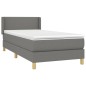 vidaXL Cama box spring con colchón tela gris oscuro 80x200 cm