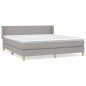 vidaXL Cama box spring con colchón tela gris claro 160x200 cm vidaXL Cama box spring con colchón tela gris claro 160x200 cm