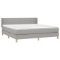 vidaXL Cama box spring con colchón tela gris claro 160x200 cm vidaXL Cama box spring con colchón tela gris claro 160x200 cm