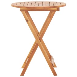 vidaXL Mesa plegable de jardín de madera maciza de acacia 60x75 cm